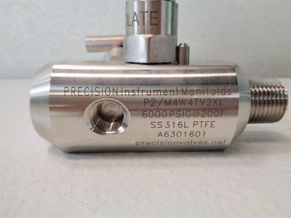 Precision Instrument 1/2" NPT 2-Way Vent Gauge Valve 6000PSI 316SS #P2/M4W4TV2XL